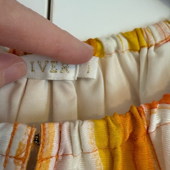 Marie Oliver Greta Puff Sleeves Golden Madras Mini Dress Sz Large - Picture 9 of 14